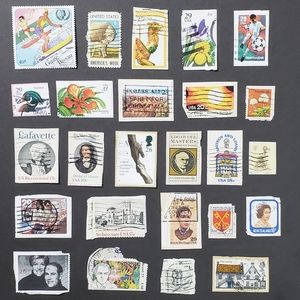 25 Postage Stamps, Colors, for Crafts!